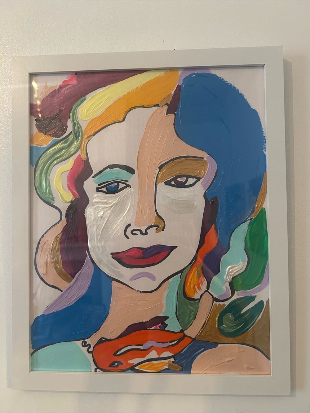 Abstract Colorful Portrait Wall Art - Multicolor 15 by 18 by Addie Wuensch